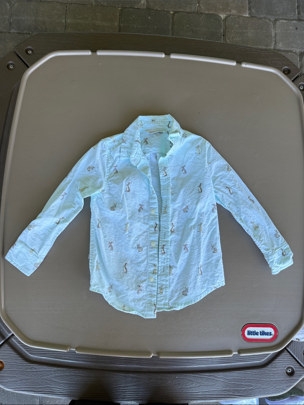 Jamie and Jack rabbits wearing bow ties button down shirt size 3